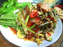 NO. SS39 �ӻ����١�ͺ (Papaya salad with Crispy pork)